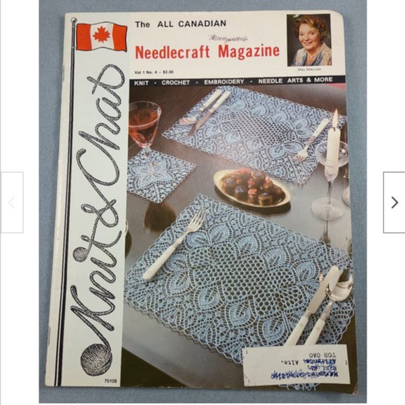 1981 Knit&Chat Magazine Embroidery Transfer Patterns:Crochet Wedding Gown+Bikini - Picture 1 of 4